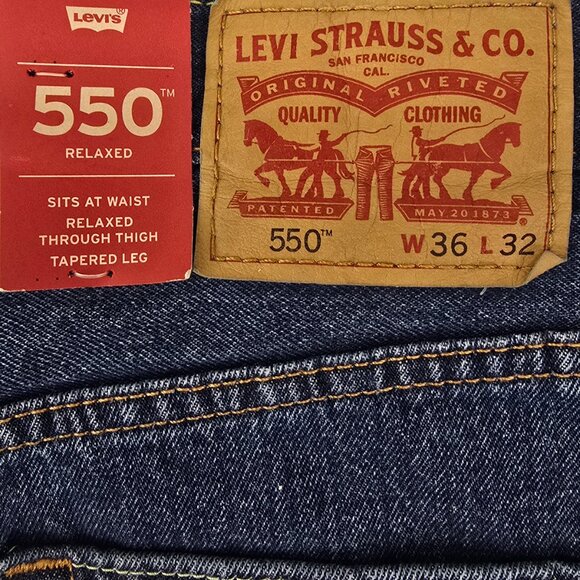 Levi's 550 Jeans Men's 36x32 Relaxed Fit Tapered Leg Blue Denim Classic Work NEW - Picture 5 of 6